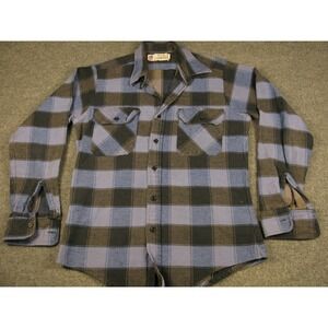 Back Country Mens Flannel Shirt L Buffalo Plaid Button Down Made in USA‎ #2215
